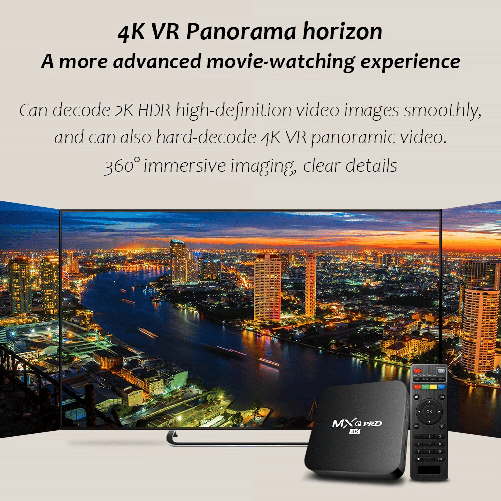 MXQpro RK3229 Android 10.1 4K Smart TV Box with Remote Control