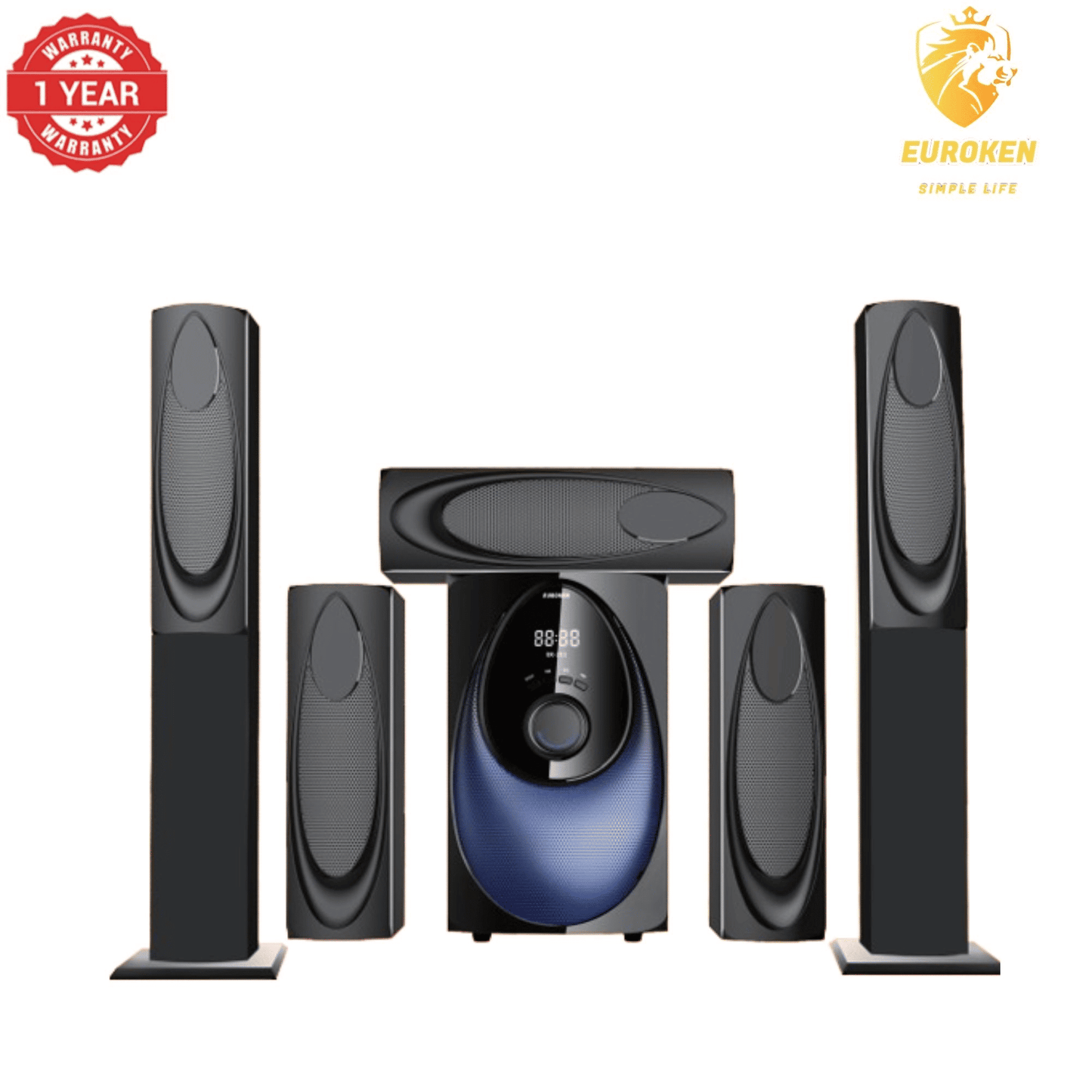 Euroken EK-211 Tall Boy 5.1 Home Theatre System 12000W PMPO Bluetooth FM USB SD