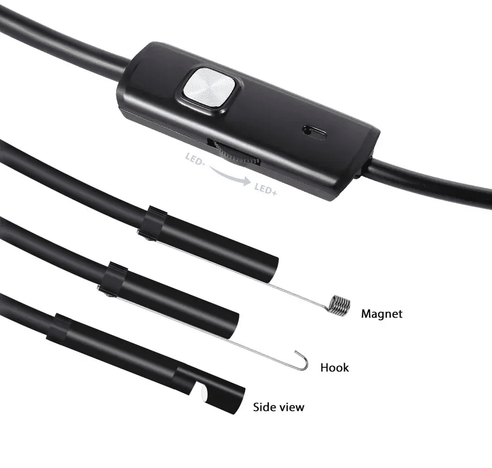 7MM 1M Android 3-in-1 Endoscope Camera: Waterproof Micro USB Type-C PC Inspection Borescope