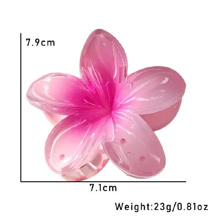 Vibrant Hawaiian Flower Hair Claw Clips for Thick Hair, Strong Nonslip Grip