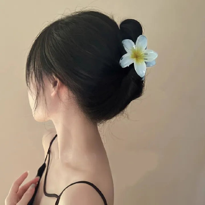 Vibrant Hawaiian Flower Hair Claw Clips for Thick Hair, Strong Nonslip Grip