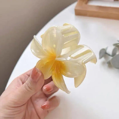 Vibrant Hawaiian Flower Hair Claw Clips for Thick Hair, Strong Nonslip Grip