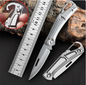 Compact Stainless Steel Folding Fruit Knife with Non-Slip Handle - Outdoor & Kitchen