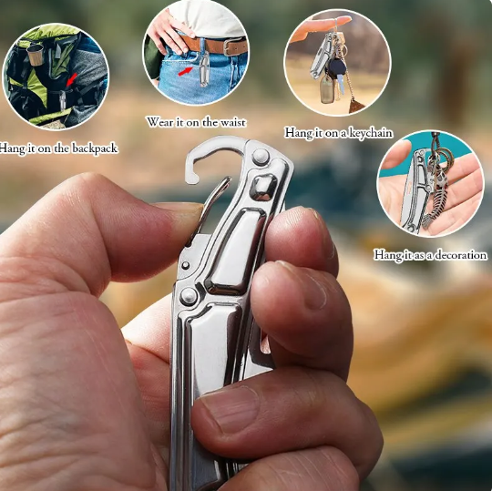 Compact Stainless Steel Folding Fruit Knife with Non-Slip Handle - Outdoor & Kitchen