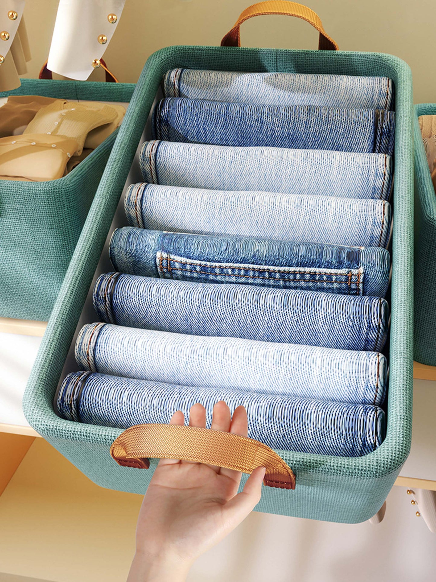 Jaza Keja Foldable Fabric Storage Organizer Box with Steel Frame, Gray