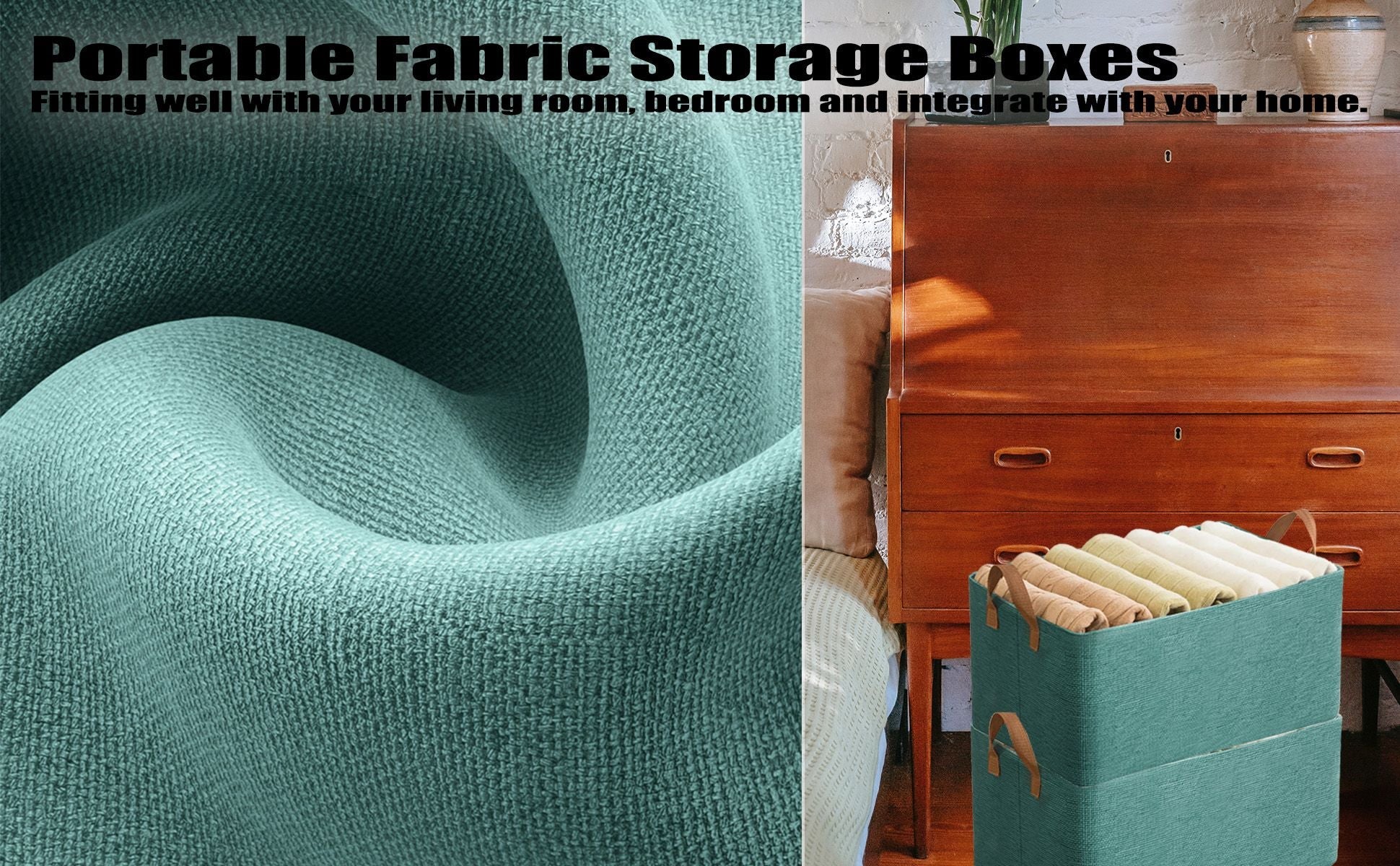 Jaza Keja Foldable Fabric Storage Organizer Box with Steel Frame, Gray