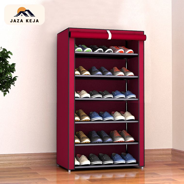 Jaza Keja 6-Tier Dustproof Shoe Rack, Freestanding Easy Assembly Storage Organizer