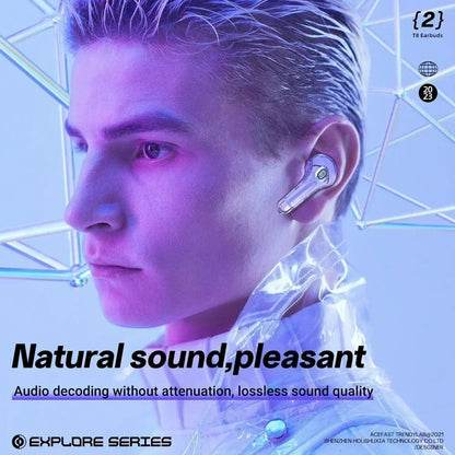 Air39 Transparent TWS Bluetooth Earbuds with 7LED Display HiFi Sound