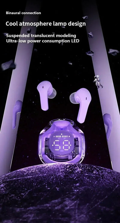 Air39 Transparent TWS Bluetooth Earbuds with 7LED Display HiFi Sound