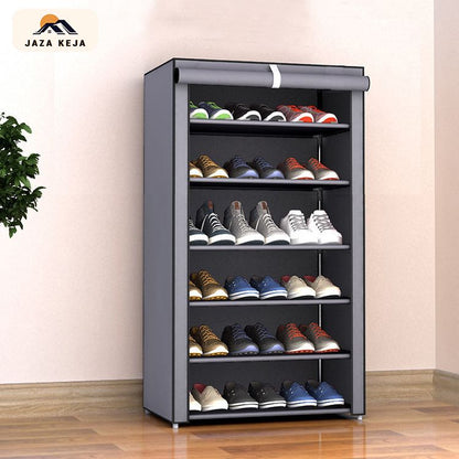 Jaza Keja 6-Tier Dustproof Shoe Rack, Freestanding Easy Assembly Storage Organizer