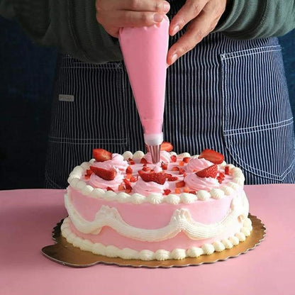 36-Piece Rose Pastry Nozzle Set: Stainless Steel Icing Tips & Silicone Bags