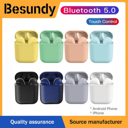 TWS Bluetooth 5.0 Noise-Cancelling Earpods with Sweatproof Design & Touch Control