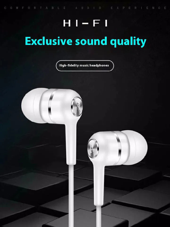 3.5mm Wired Earphones: HIFI Bass, In-Ear Stereo, Mic for Gaming & Sports
