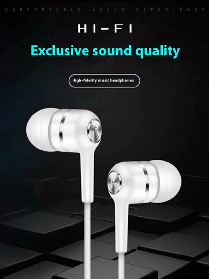3.5mm Wired Earphones: HIFI Bass, In-Ear Stereo, Mic for Gaming & Sports
