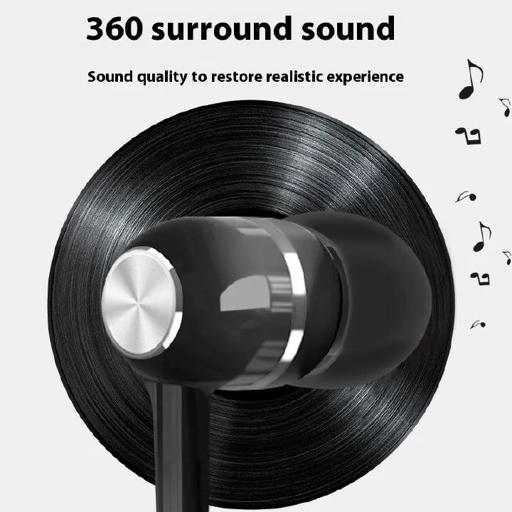 3.5mm Wired Earphones: HIFI Bass, In-Ear Stereo, Mic for Gaming & Sports