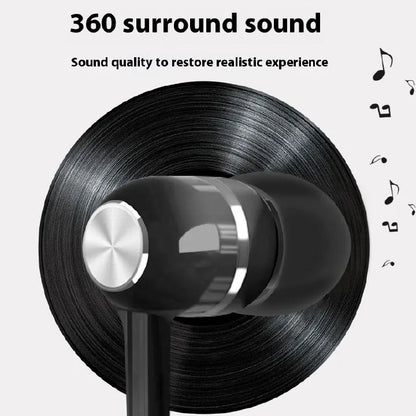 3.5mm Wired Earphones: HIFI Bass, In-Ear Stereo, Mic for Gaming & Sports