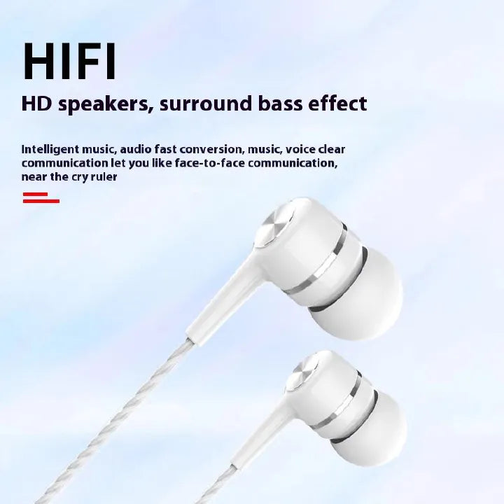 3.5mm Wired Earphones: HIFI Bass, In-Ear Stereo, Mic for Gaming & Sports