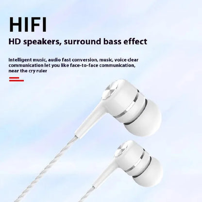 3.5mm Wired Earphones: HIFI Bass, In-Ear Stereo, Mic for Gaming & Sports