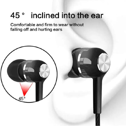 3.5mm Wired Earphones: HIFI Bass, In-Ear Stereo, Mic for Gaming & Sports