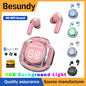 Air39 Transparent TWS Bluetooth Earbuds with 7LED Display HiFi Sound