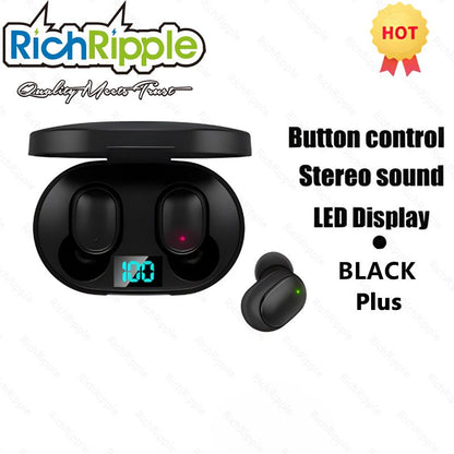 RichRipple A6S Plus TWS Bluetooth Earbuds: Touch Control Mini Wireless Sports Earphones
