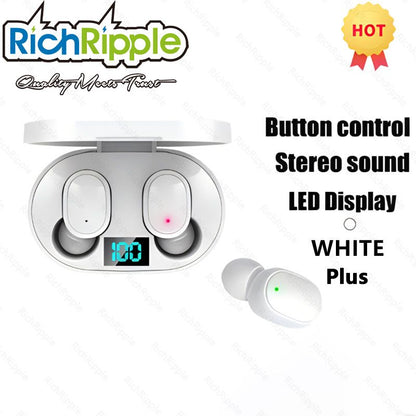 RichRipple A6S Plus TWS Bluetooth Earbuds: Touch Control Mini Wireless Sports Earphones