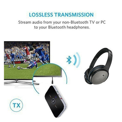 Bluetooth 5.0 Wireless Audio Adapter Transmitter Receiver for TV PC Phone Stereo