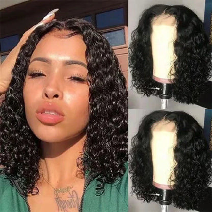 African Tidal Wave Curly Short Black Water Ripples Fashion Wig for Women