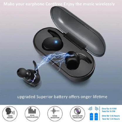 RichRipple RR30 Y30 Wireless Bluetooth Stereo Earbuds: Mic, Touch Control, Charging Case