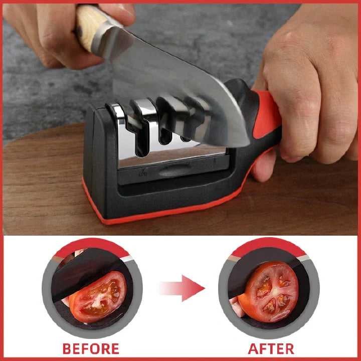 4-in-1 Kitchen Knife Sharpener with Four-Stage Slots for Knives