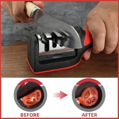 4-in-1 Kitchen Knife Sharpener with Four-Stage Slots for Knives