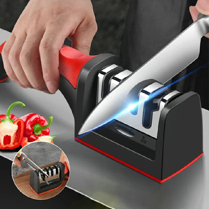 4-in-1 Kitchen Knife Sharpener with Four-Stage Slots for Knives