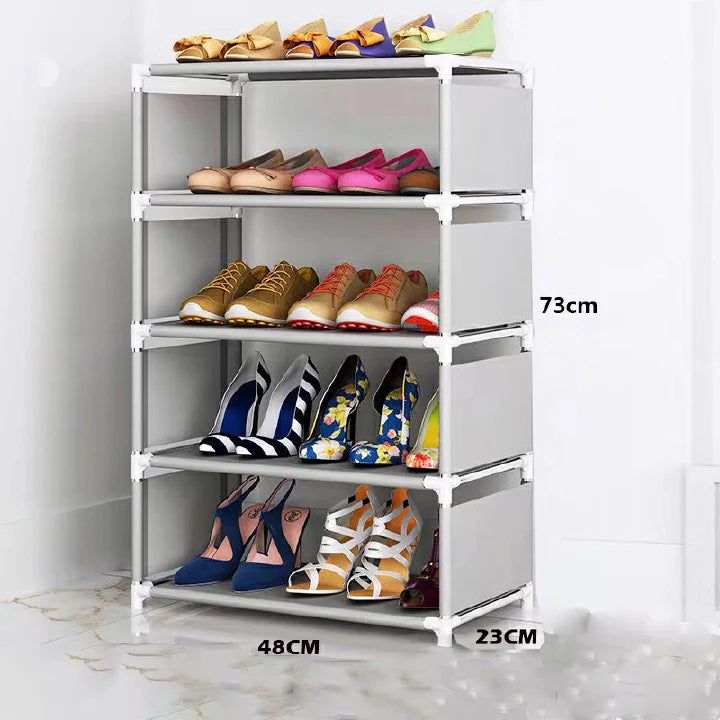 Versatile 4-5 Tier Portable Shoe Rack Organizer for Home Living Storage
