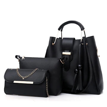Stylish 3-Piece Women's Handbag Set: Tote, Crossbody, Purse for Ladies
