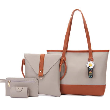 4-Piece Women's Handbag Set: Retro Elegant Large Capacity Shoulder Tote Bags