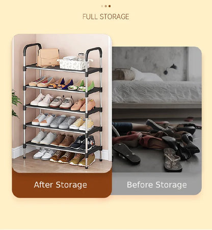 Jaza Keja 6-Tier Easy Assemble Shoe Rack - Space-Saving Entryway Storage