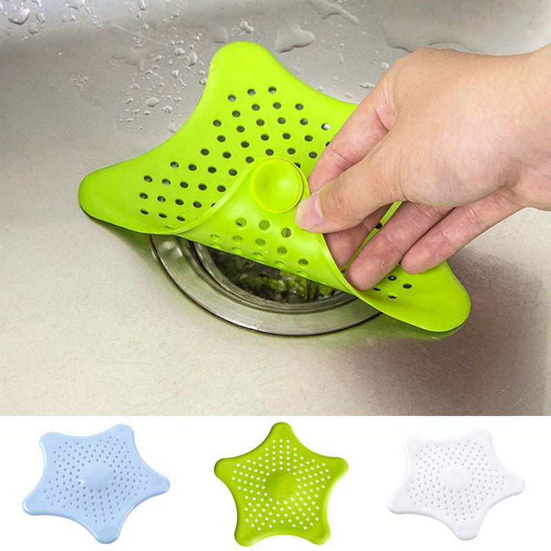 2 Pcs Silicone Starfish Sink Strainer & Stopper - Hair Catcher Drain Protector