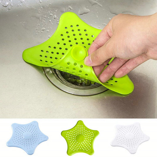 2 Pcs Silicone Starfish Sink Strainer & Stopper - Hair Catcher Drain Protector