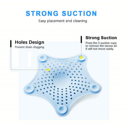 2 Pcs Silicone Starfish Sink Strainer & Stopper - Hair Catcher Drain Protector