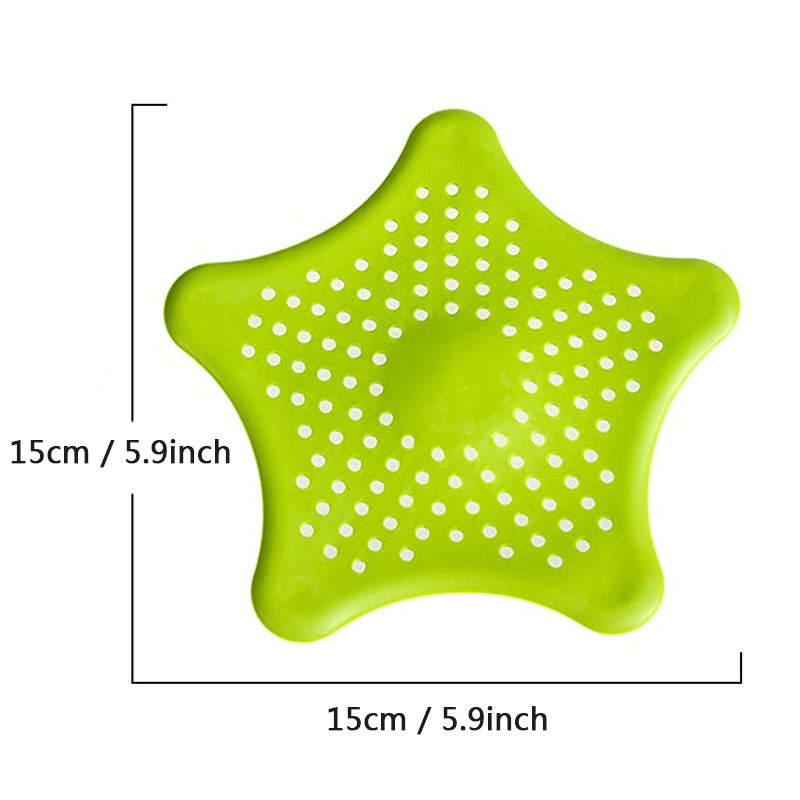 2 Pcs Silicone Starfish Sink Strainer & Stopper - Hair Catcher Drain Protector