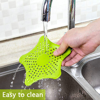 2 Pcs Silicone Starfish Sink Strainer & Stopper - Hair Catcher Drain Protector