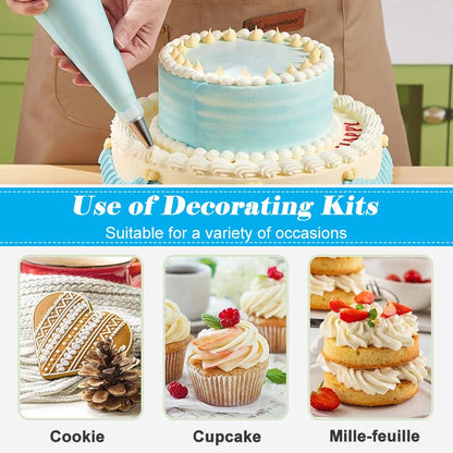 20-Piece DIY Cake Decorating Kit: Icing Piping Nozzles, Pastry Bags, Cupcake Tips