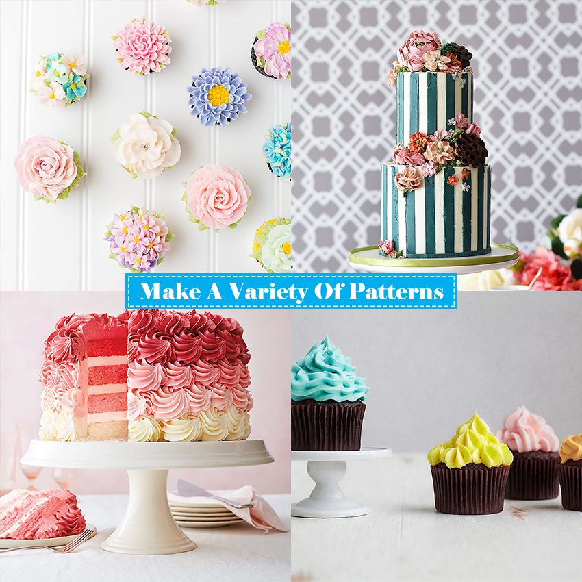 20-Piece DIY Cake Decorating Kit: Icing Piping Nozzles, Pastry Bags, Cupcake Tips