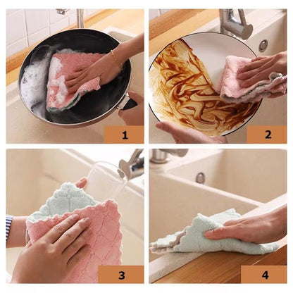 5-Pack Premium Microfiber Dish Cloths: Super Absorbent, High-Efficiency Kitchen Cleaning