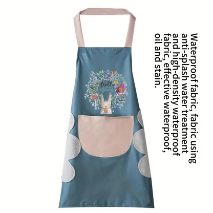 2-Pack Waterproof Oil-Proof Adjustable Bib Aprons with Pockets for Kitchen Use