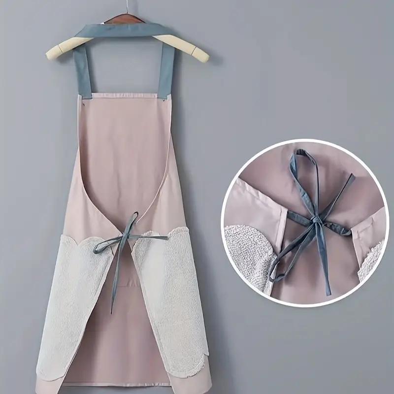 2-Pack Waterproof Oil-Proof Adjustable Bib Aprons with Pockets for Kitchen Use