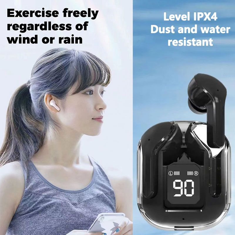 Transparent Wireless Bluetooth Earbuds: Macaron Colors, Touch Control, LED, HiFi, Noise-Canceling