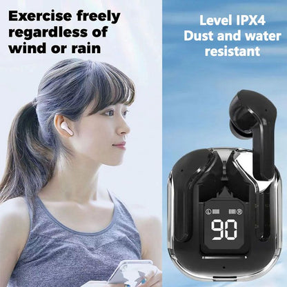 Transparent Wireless Bluetooth Earbuds: Macaron Colors, Touch Control, LED, HiFi, Noise-Canceling