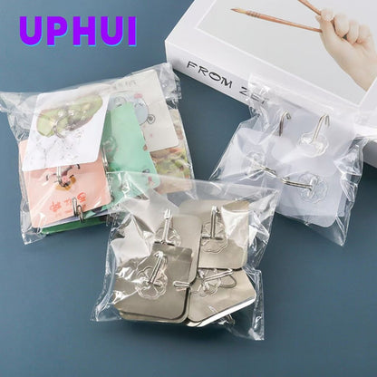 UPHUI 10-Piece Extra Large Heavy-Duty Waterproof Sticky Hooks - No-Drill Wall Mount