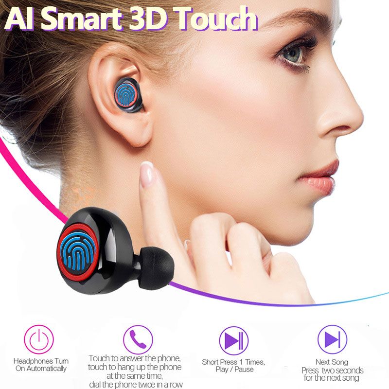 Y50 Plus+ TWS Wireless Bluetooth Earbuds: Noise Cancelling, Touch Control, with Mic